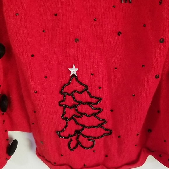 Beaded Christmas cardigan sweater - Picture 8 of 8